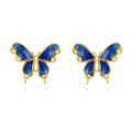 wholesale 14k Gold Blue Enamel Butterfly Stud Earrings For Women-0-0