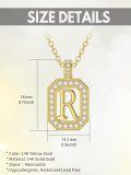 wholesale 14K Gold Moissanite A Z Letter Pendant Necklace for Women 16+2 -0-4