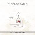wholesale 925 Sterling Silver Teardrop Red Cardinal Bird Drop Earrings-0-4
