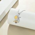 wholesale 925 Sterling Silver Sunflower & Honeybee Infinity Love Pendant Necklace for Women and Teen Girls-0-4