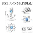 wholesale 925 Sterling Silver Anchor And Ship Wheel Charm Blue Crystal Earrings For Diy Bracelet Necklace-0-1