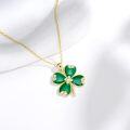 wholesale 925 Sterling Silver Four-Leaf Clover Pendant Necklace - Irish Luck Symbol Jewelry for St Patrick's Day-0-1