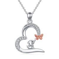 wholesale 925 Sterling Silver Elephant And Butterfly Crescent Pendant-Elephant-1