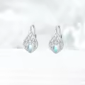wholesale 925 Sterling Silver Black Pearl & Cubic Zirconia Celtic Dangle Hoop Earrings Wholesale for Women - Irish  Ideas-0-4