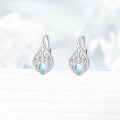wholesale 925 Sterling Silver Moonstone Teardrop Celtic Knot Drop Earrings for Women Irish  Idea-0-3