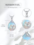 wholesale 925 Sterling Silver Teardrop Sunflower Blue Agate Pendant Necklace for Women-0-1