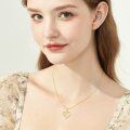 TOUPOP 14K Gold Zircon Heart Pendant Necklace for Women-0-2