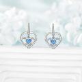 wholesale 925 Sterling Silver Heart-Shaped Opal Leverback Hoop Earrings - Ocean Inspired  for Women-0-2