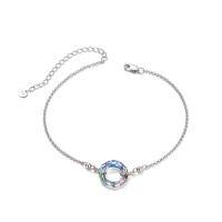 wholesale 925 Sterling Silver Infinity Circle Bracelet Wholesale With Rainbow Charm-Purple