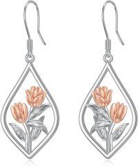wholesale 925 Sterling Silver Tulip Dangle Drop Charm Earrings for Women Gifts-Tulip