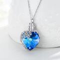 wholesale 925 Sterling Silver Blue Crystal Heart Tree of Life Cremation Jewelry Urn Pendant with Funnel-0-1