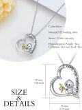 wholesale 925 Sterling Silver Monkey Heart Love You Forever Pendant Necklace for Women-0-5