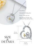 wholesale 925 Sterling Silver I Love You Forever Monkey Banana Heart Pendant Necklace-0-5