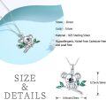 wholesale 925 Sterling Silver Green Crystal Koala Pendant Necklace - Adorable Animal Charm s for Her-0-5