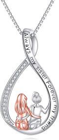 wholesale 925 Sterling Silver Infinity Sister Forever My Friend Pendant Necklaces Gifts for Women-0-0