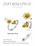 TOUPOP Sterling Silver Bee Ring Adjustable Animal Jewelry Gift For Women-0-2