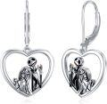 wholesale TOUPOP Nightmare Earrings Sterling Silver Nightmare Jewelry Skull Heart Earrings -0-0