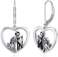 wholesale TOUPOP Nightmare Earrings Sterling Silver Nightmare Jewelry Skull Heart Earrings -undefined