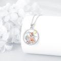 wholesale 925 Sterling Silver Cartoon Bird Moon Pendant Necklace Animal s for Women Girls-0-4