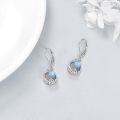wholesale Sterling Silver Moonstone Leverback Teardrop Dangle Earrings for Women-0-39