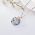TOUPOP Sterling Silver Crystal Rose Flower Pendant Necklace for Women-0-4