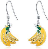 wholesale 925 Sterling Silver Banana Drop Dangle Earrings Fruit s for Women Girls-Banana