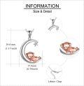 wholesale 925 Sterling Silver Crescent Moon with Rose Gold Pig Pendant Necklace for Women-0-4