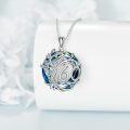 wholesale 925 Sterling Silver Blue Crystal Tree of Life Pendant Necklace for Women and Men-0-4