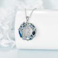 wholesale 925 Sterling Silver Blue Crystal Tree of Life Pendant Necklace for Women and Men-0-4