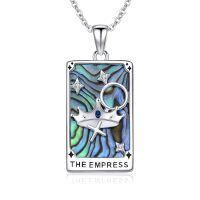 wholesale 925 Sterling Silver The Empress Tarot Card Pendant With Abalone And Crown-Tarot Card