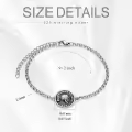 wholesale 925 Sterling Silver Gothic Skull Memento Mori Charm Bracelet Wholesale for Men-0-4