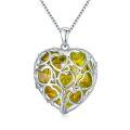 TOUPOP Sterling Silver & Zircon Birthstone Tree Of Life Necklace-0-0