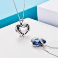 wholesale 925 Sterling Silver Crystal Heart Necklace for Women Birthstone Gift for Wife Daughter Anniversary Birthday Christmas-0-3