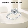TOUPOP 14k Gold Plated Moissanite Heart Cut Halo Diamond Engagement Ring-0-3
