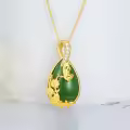 TOUPOP Sterling Silver Jade Hummingbird Dragonfly Butterfly Bee Cat Cardinal Owl Fox Sloth Necklace-0-3