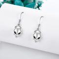 wholesale 925 Sterling Silver Alien Skull Head Drop Earrings Gothic Punk Style Jewelry for Women Girls Gifts 4cm Long-0-2