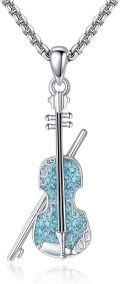 wholesale 925 Sterling Silver Turquoise Music Violin Pendant Necklace for Women Girls s-0-0
