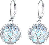 wholesale 925 Sterling Silver Blue Opal Celtic Knot Tree Of Life Drop Earrings-Tree of Life-C