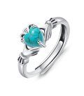 wholesale 925 Sterling Silver Claddagh Ring With Turquoise Heart-0-0