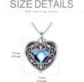 wholesale TOUPOP Rose Flower Urn Necklace For Ashes Heart Crystal Cremation Jewelry For Ashes Flower Memorial Necklace For Girls Women Human Ashes Sterling Silver Urn Necklace For Ashes (blue2) -0-3