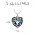 TOUPOP Sterling Silver Crystal Blue Flower Urn Necklace For Ashes-0-3
