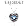 TOUPOP Sterling Silver Blue Crystal Rose Flower Urn Necklace For Ashes Memorial Jewelry-0-3