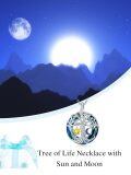TOUPOP Sterling Silver Crystal Sun Moon Tree Of Life Necklace-0-4