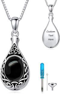wholesale 925 Sterling Silver Turquoise Tear Drop Shaped Custom Engraved Memorial Jewelry Cremation Urn Necklace w/Chain & Funnel Tool Set-Custom-B-Turquoise-Non-custom-Custom-Custom-B-Black Onyx-Custom-B-Moonstone Non-custom-B-Black Onyx Custom-B-blue Opal Custom-B-Turquoise Custom-B-blue Opal-B-Moonstone 1-B-Moonstone 1 Custom-B-Moonstone