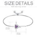TOUPOP Sterling Silver Amethyst Cross Bracelet For Women-0-4