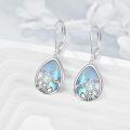 wholesale 925 Sterling Silver Turtle Teardrop Moonstone Leverback Earrings for Women-0-2