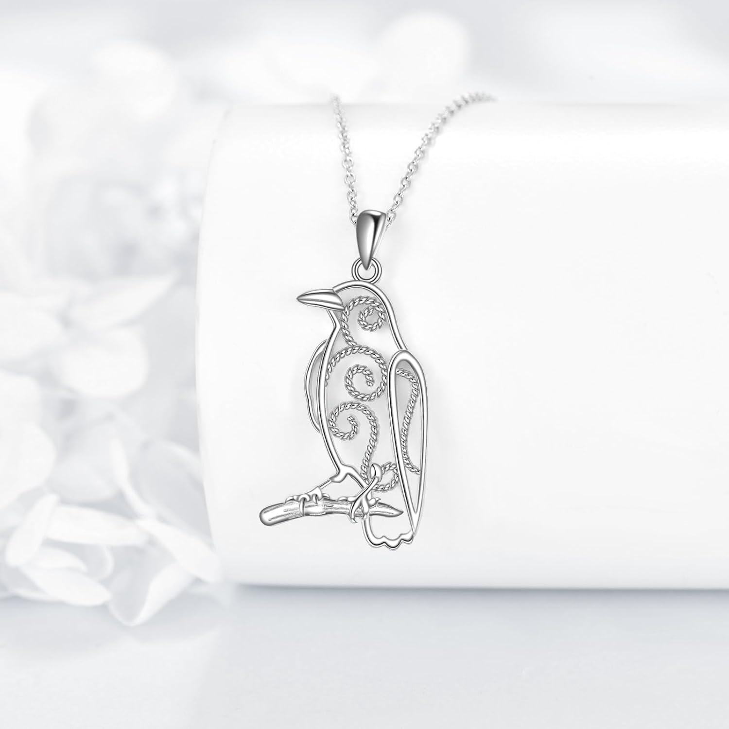 Sterling Silver Bird Filigree Pendant Necklace Dove Cardinal Hummingbird Phoenix Raven Women s Mother s Day Gift-0-3