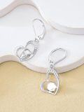wholesale 925 Sterling Silver Heart-Shaped Rose & Skull Drop Earrings-0-4