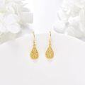 wholesale 14K Gold Teardrop Filigree Diamond Cross Drop Earrings for Women Christian s-0-1
