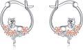 wholesale 925 Sterling Silver Cat Flower Hoop Earrings Gift for Women-0-0